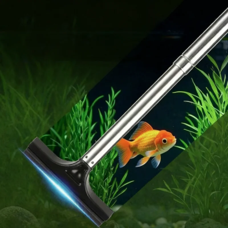 Ausziehbarer Teleskop-Aquariumschaber und -Bürste, Multifunktionaler Reiniger für Auto-Rückspiegel - Vielseitiges Aquarium-Reinigungswerkzeug – Detail 1