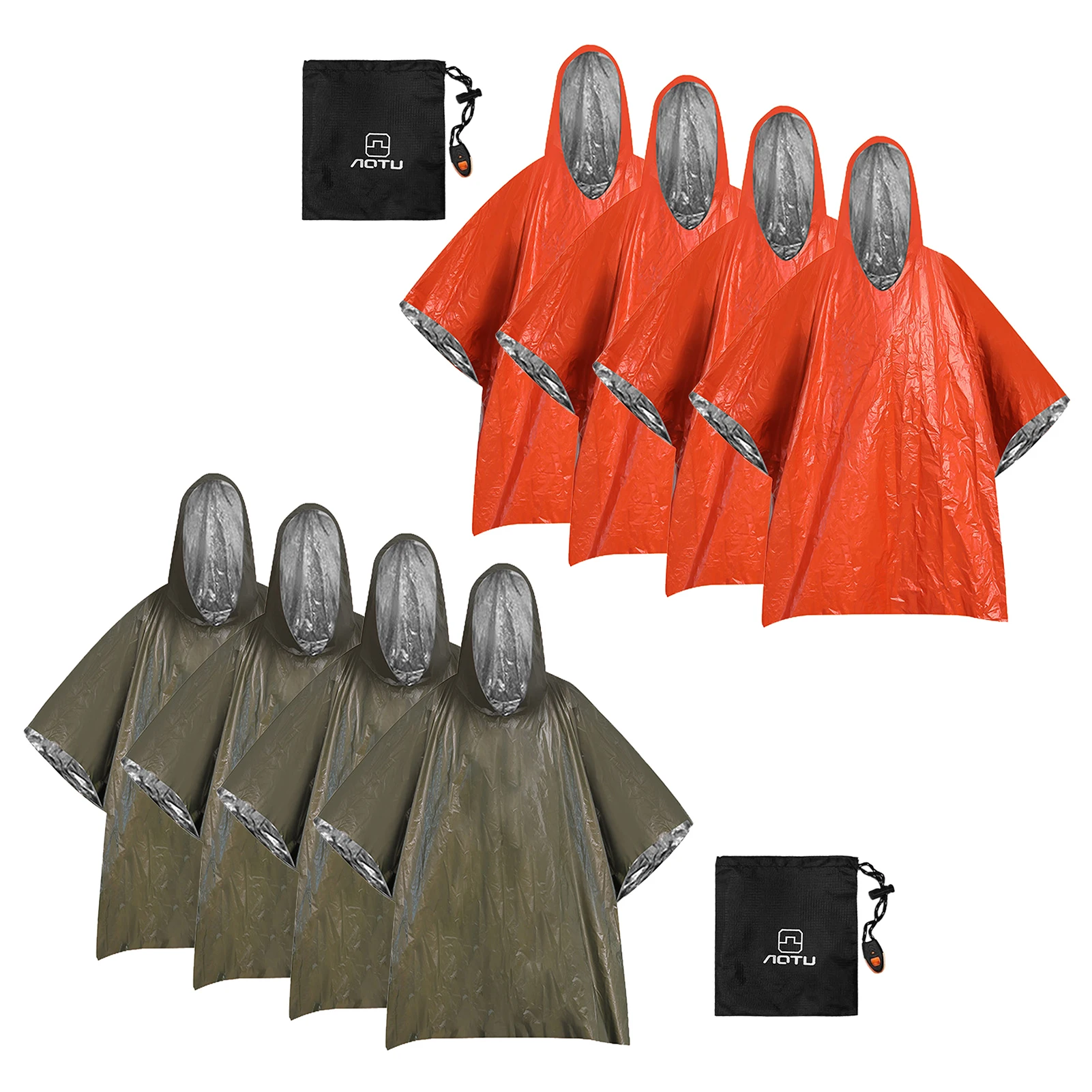 

Портативный аварийный дождевик-пончо со светоотражающими элементами, ветрозащитный, водонепроницаемый, для взрослых, снаряжение для выживания на природе, многофункциональное дождевое снаряжение