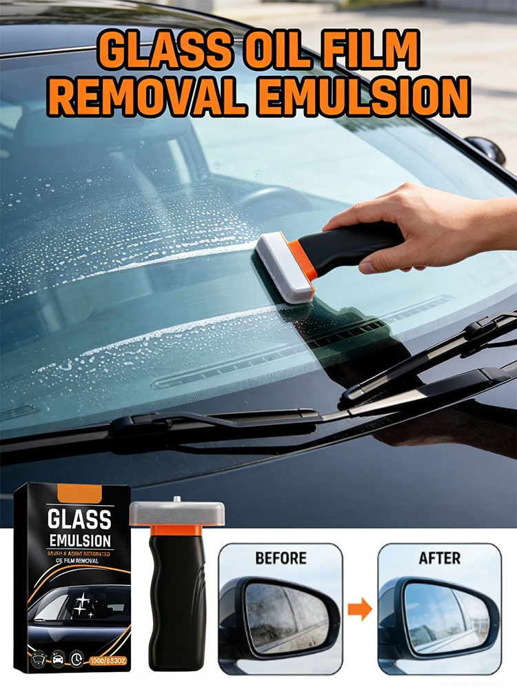 Removal Of Car Glass Film Integrated With Emulsion Brush Improves Driving Visibility Car Glass Polishing Refurbishment