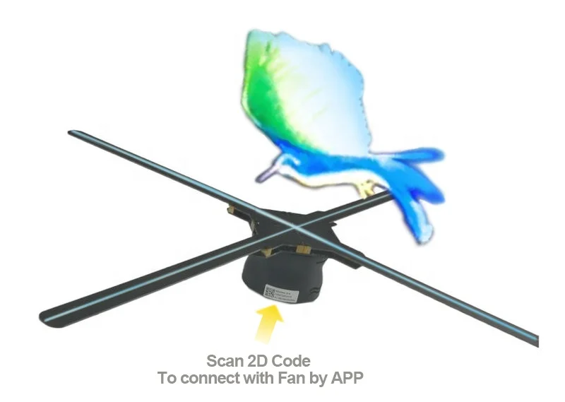 Professional Led Hologram Projector 3d Holographic Display Advertising Machine 1900cd/m2 Air Visible 30000hours 1024*1024 75cm