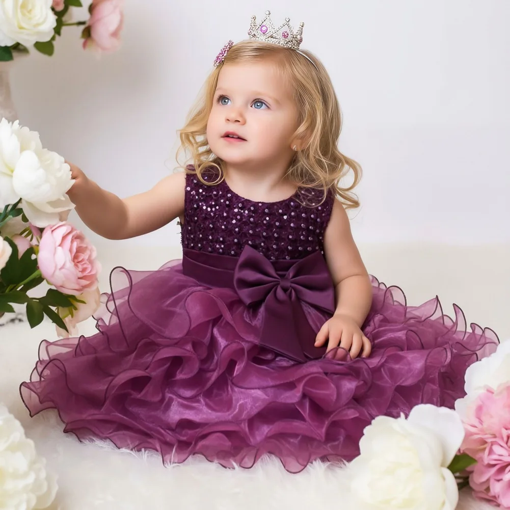 Tutu Perlen Blume Baby Mädchen Kleid Für Hochzeit Party Ärmel Infant Baby Kleider Für 1st Geburtstag Kleinkind Taufe Kleidung