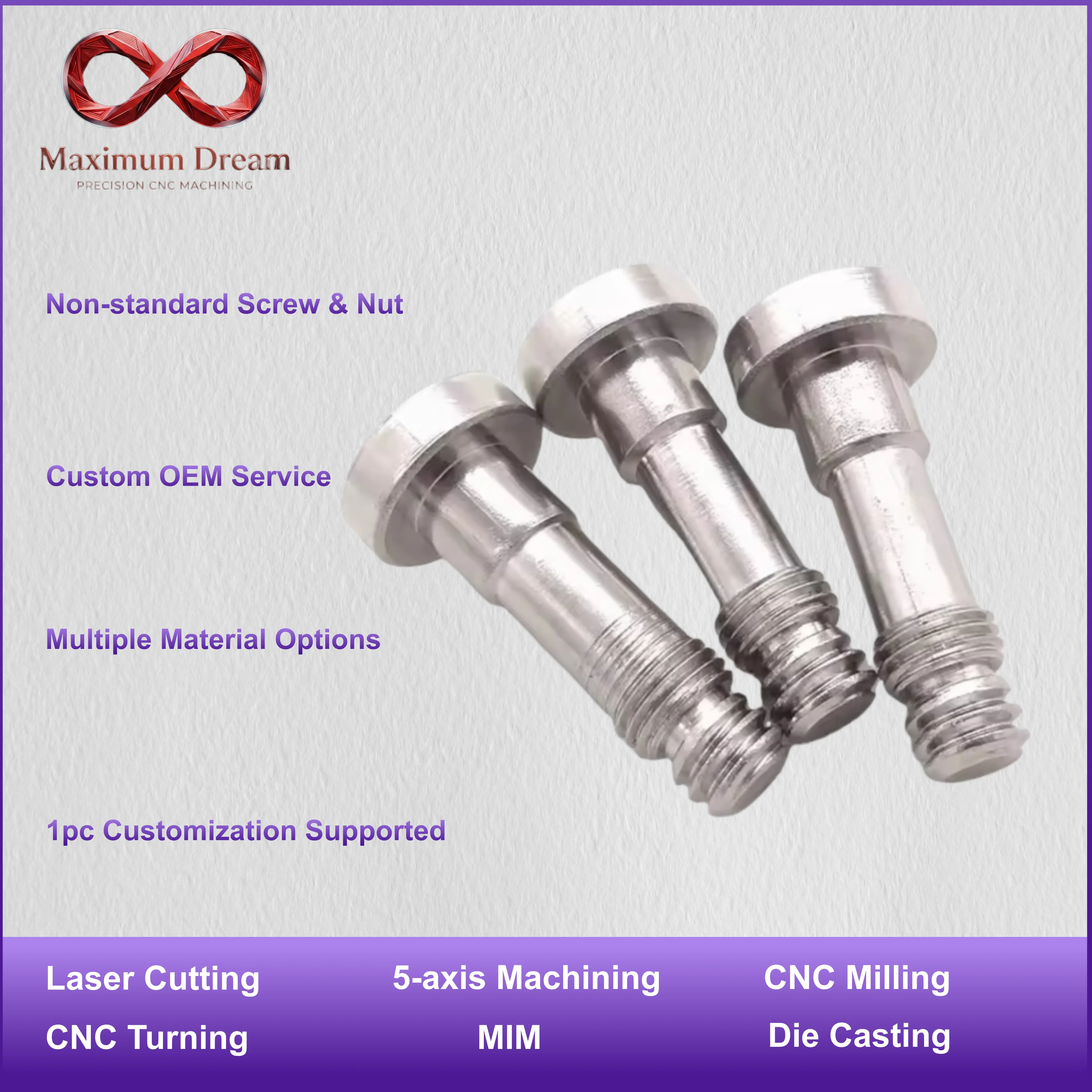 Custom CNC Machining Service, Precision CNC Turning Milling Parts, Aluminum Stainless Steel Non-standard Screw Nut Fastener