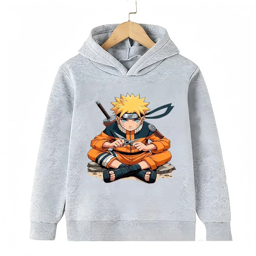 Naruto Hoodie, Unisex-Kapuzenpullover mit Kordelzug, Uzumaki Naruto Anime-Charakter, Vorderseite bedruckt, lässiger Pullover mit langen Ärmeln. – Detail 6