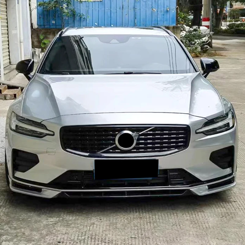 For Volvo S60 V60 Front Bumper Split Lip Body Kit Spoiler Diffuser Deflector 2020-24 High Quality Sports Modification Accessory