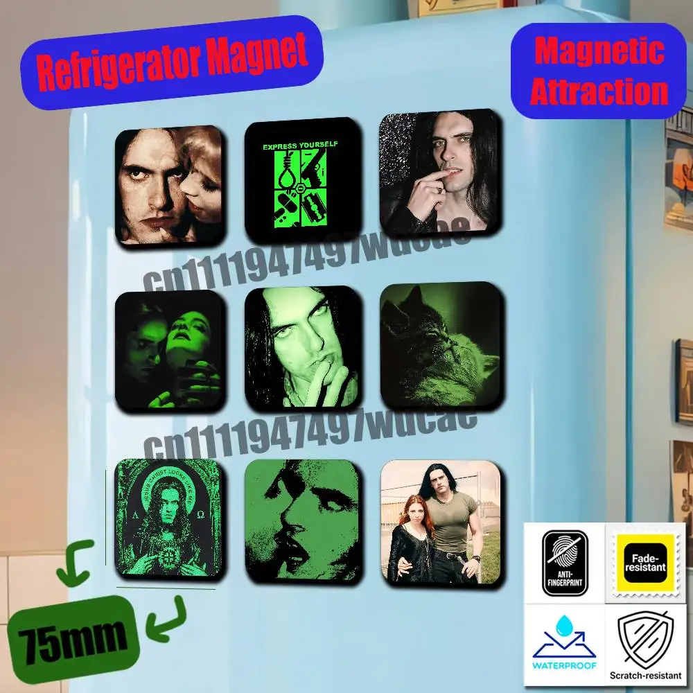 For P-Peter Steele T-Type O Negative Bloody Kisses Refrigerator Magnets Metal Cabinet Custom Fridge Freezer Magnetic Cards Cover