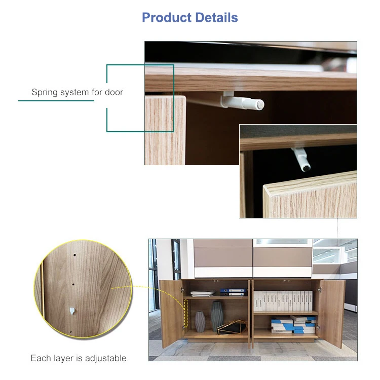 أثاث تخزين مكتبي بباب متأرجح، خزانة ملفات كبيرة من الخشب الصلب، مريحة وعملية ومتينة #6