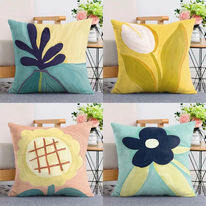 

Beautiful flower pillowcase for living room bedside sofa car backrest office decoration (without pillow core)