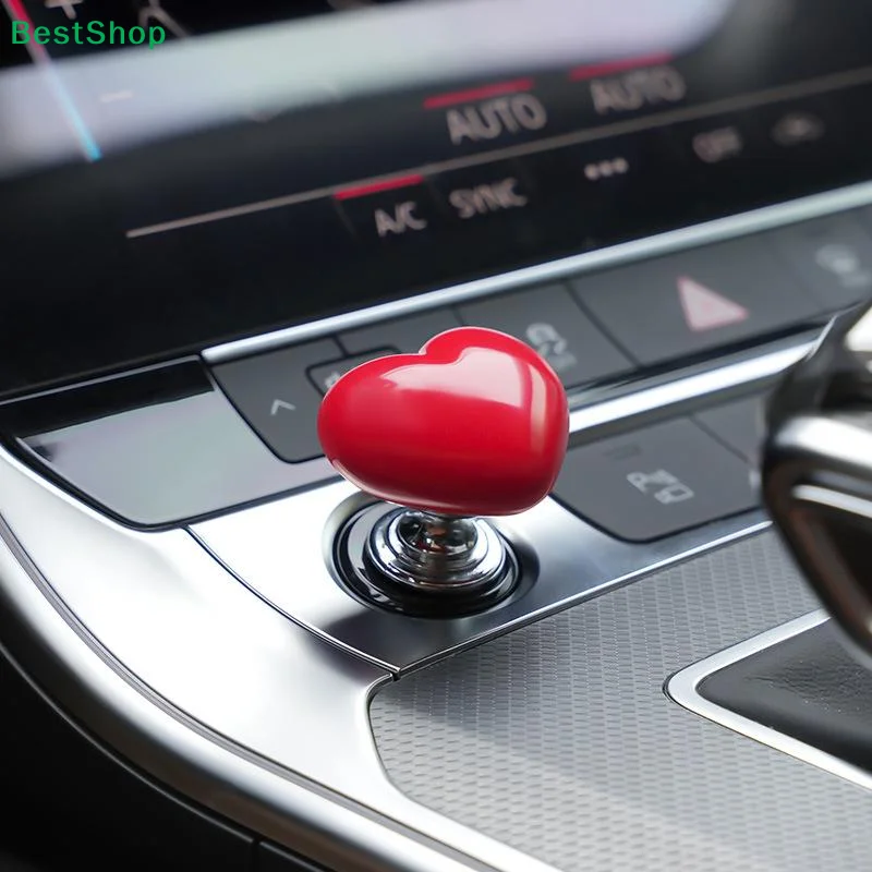 ✔Cute Heart Shape Car Engine Start Stop Button Cover,Universal Auto Ignition Key Decoration Accessory