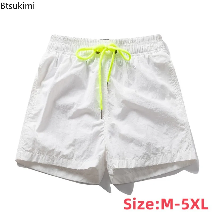 New Men's Color Block Beach Shorts Thin Summer Male 4 Points Pants Trend Loose Casual Breathable Sports Fashion Short Trousers