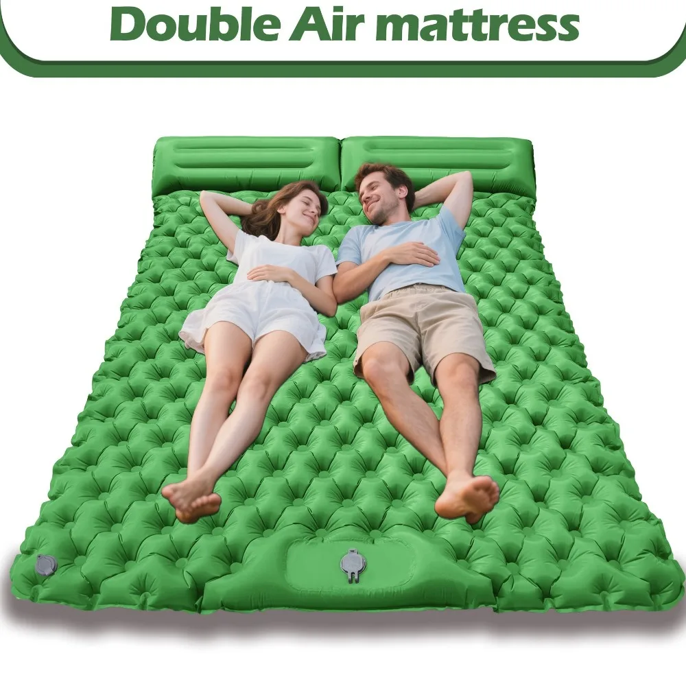 

Portable Double Sleeping Pad TPU Inflatable Tent Sleeping Mat Ultra Lightweight Extra Wide Camping Air Mattress