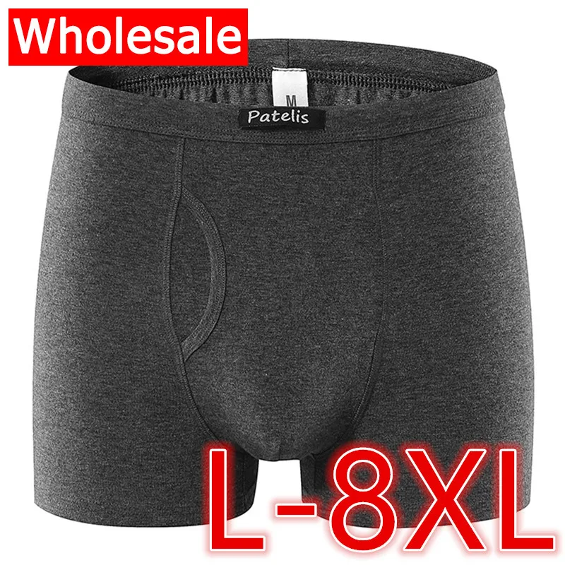 

Wholesale Drop-Ship Business Men's Boxers Plus Size 5XL 6XL 7XL 8XL for 90-200kg Large Size Shorts Comfortable Cotton Underwear