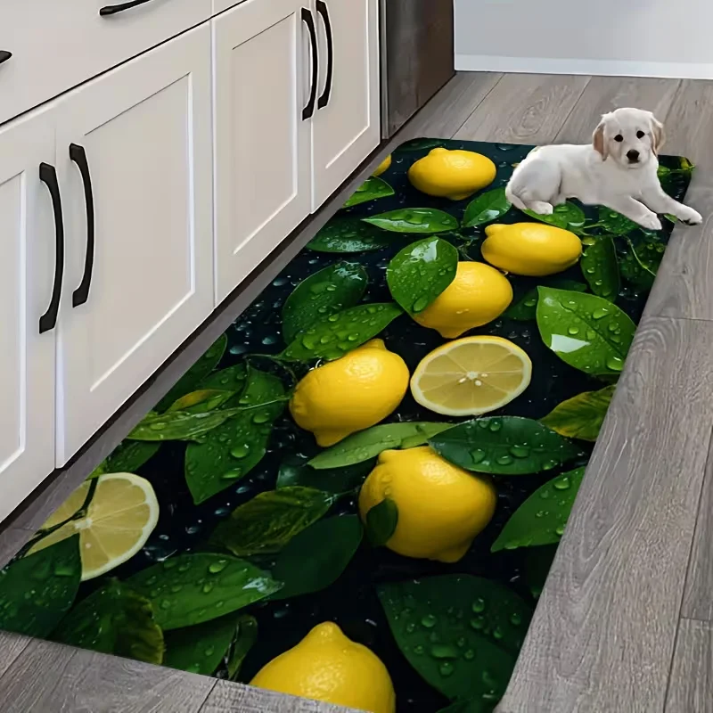 Non-Slip Kitchen Mat Lemon & Lime , Floor Mat,Machine Washable for Laundry, Kitchen Rugs For Floor, Laundry Room Mat, Lemon Mat