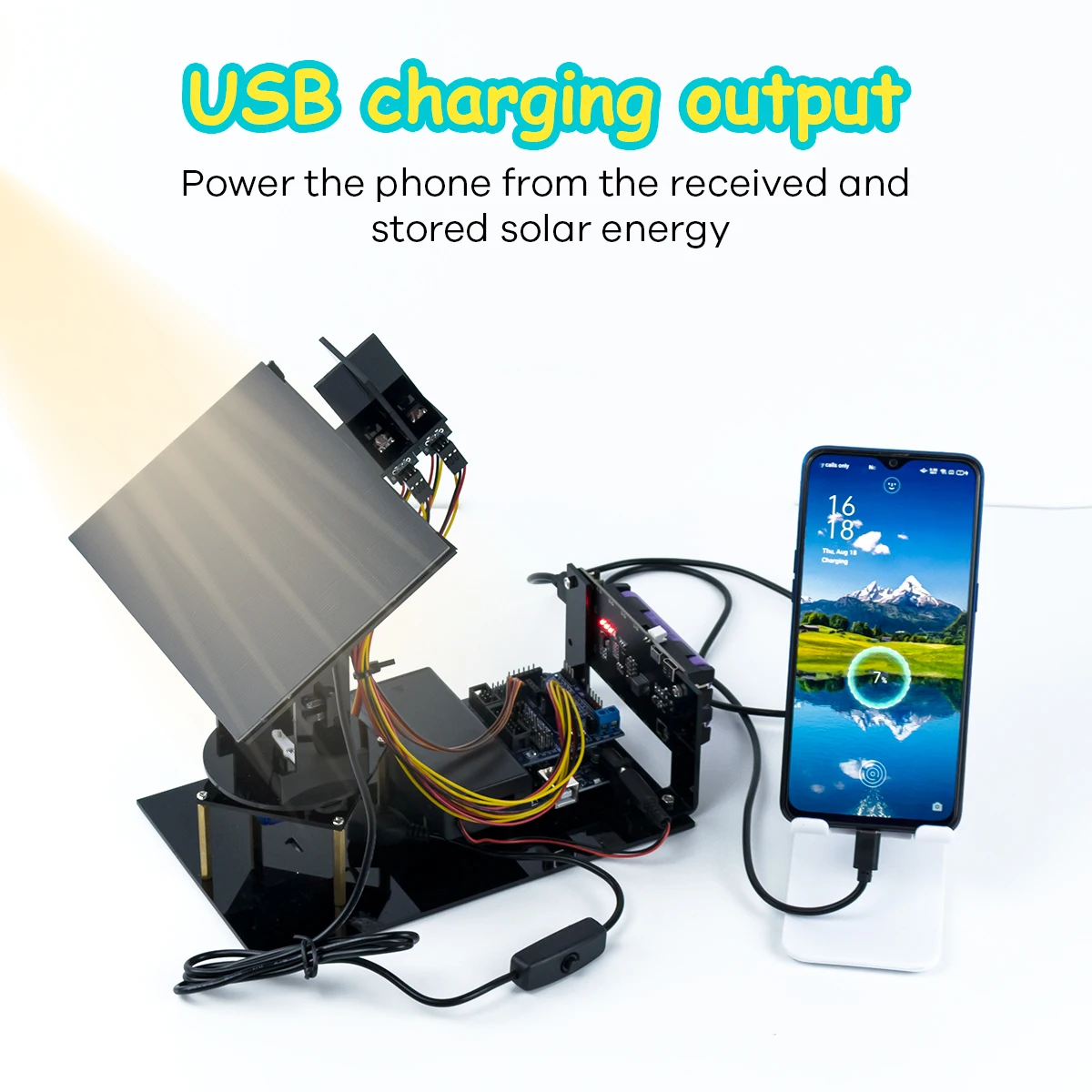 LAFVIN Kit de Inicio de seguimiento Solar para proyecto Arduino, sistema de seguimiento inteligente DIY, código de programación STEM y e-tutorial