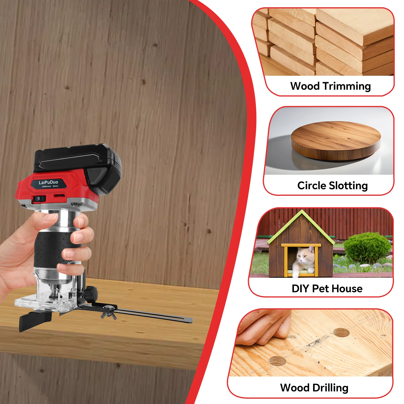 جهاز توجيه الخشب اللاسلكي 800 وات 30000 دورة في الدقيقة ماكينة تشذيب النجارة الكهربائية بدون فرش لبطارية ميلووكي 18 فولت (بدون بطارية)