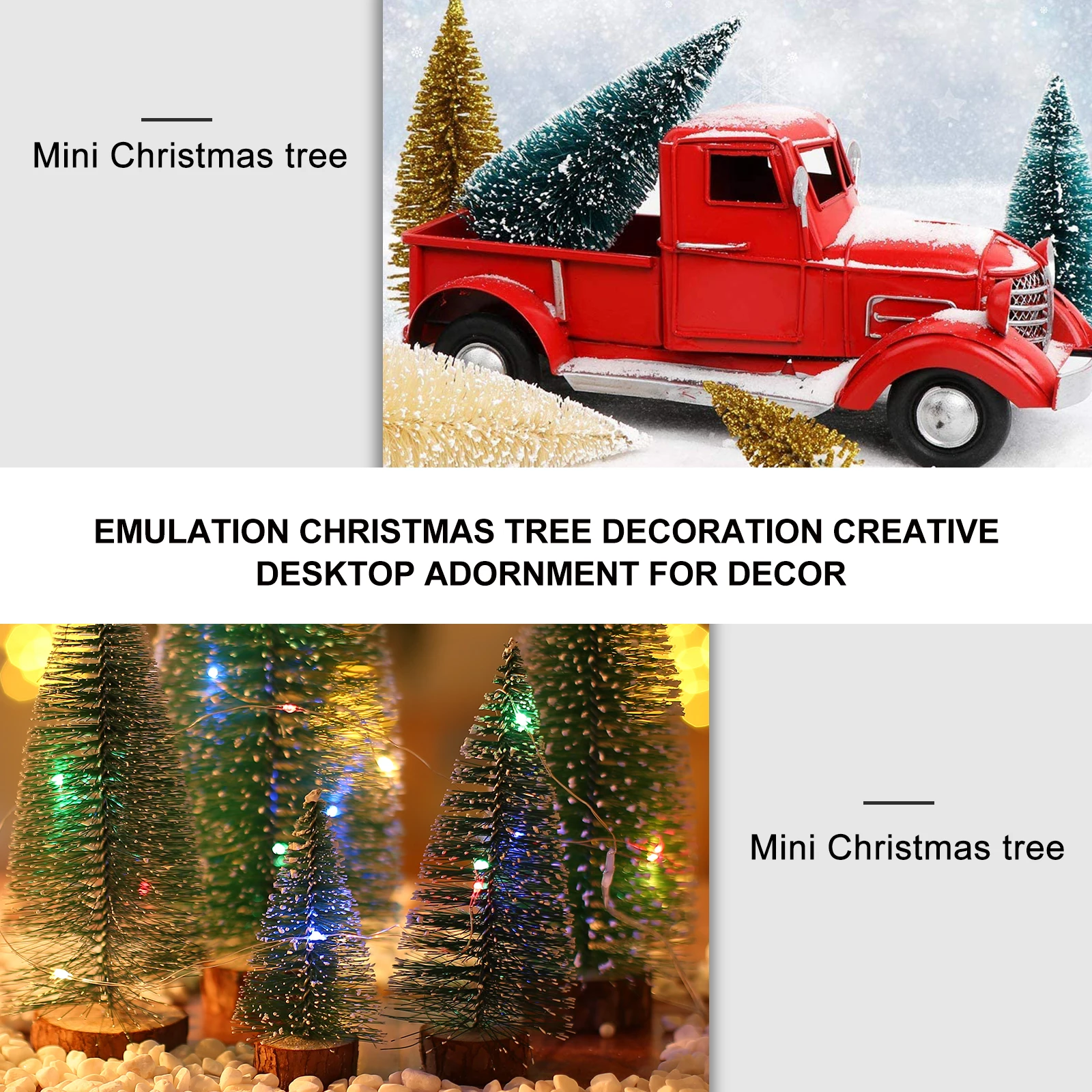 

48 Pcs Mini Christmas Tree Ornament Centerpieces Supplies Table Pine Decoration Desktop Adornment
