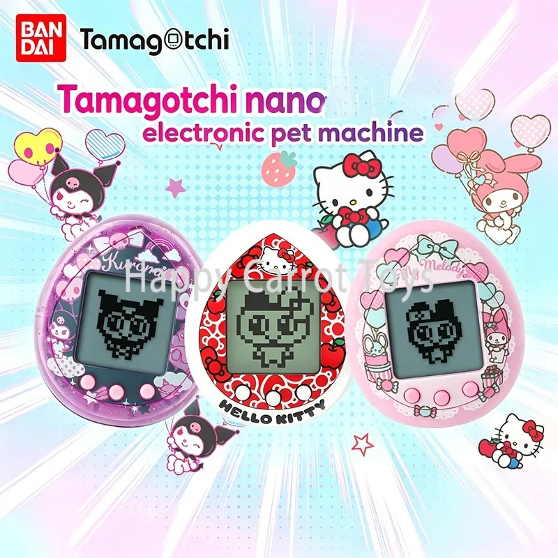 original-bandai-tamagotchi-nano-kawaii-sanrio-hello-kitty-my-melody-kuromi-keychain-pendant-toys-collection-edition-gift-for-kid