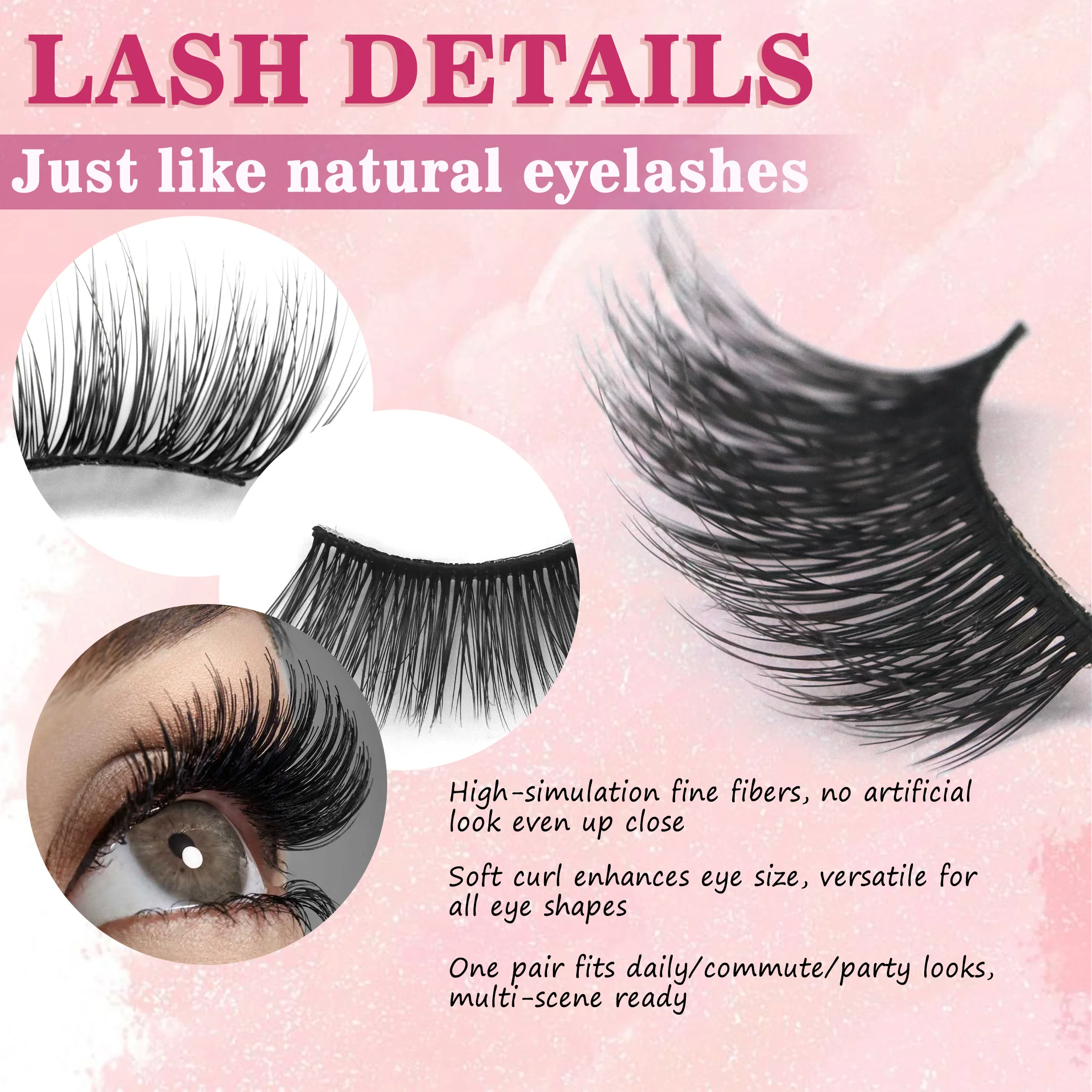 5 أزواج من الرموش الصناعية الطبيعية رقيقة الفرقة يدوية الصنع قصيرة أخف رمش موضة Wispy تمديد أدوات ماكياج الطرف #2