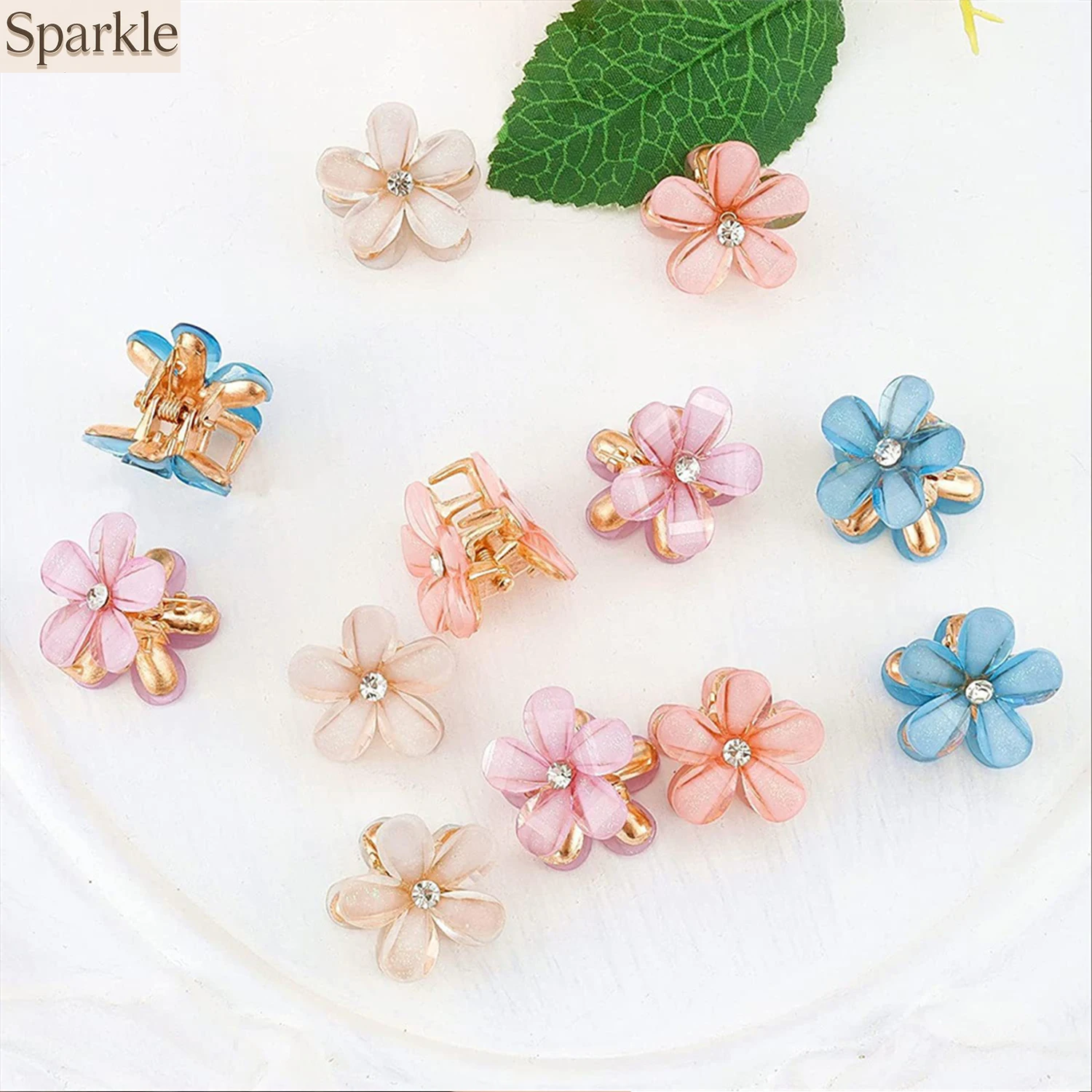 

10pcs Mini Flower Hair Clips Colorful Hairpins Sweet Small Barrettes Headdress for Women And Girls Hair Accessories Claws