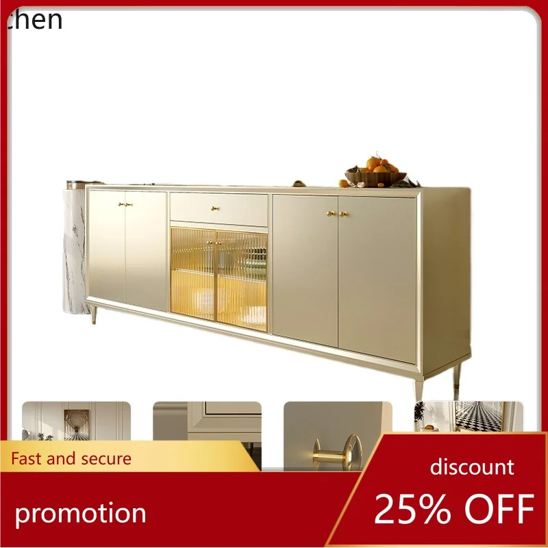 

HT light luxury living room solid wood dining side cabinet American kitchen cabinet wine cabinet storage storage