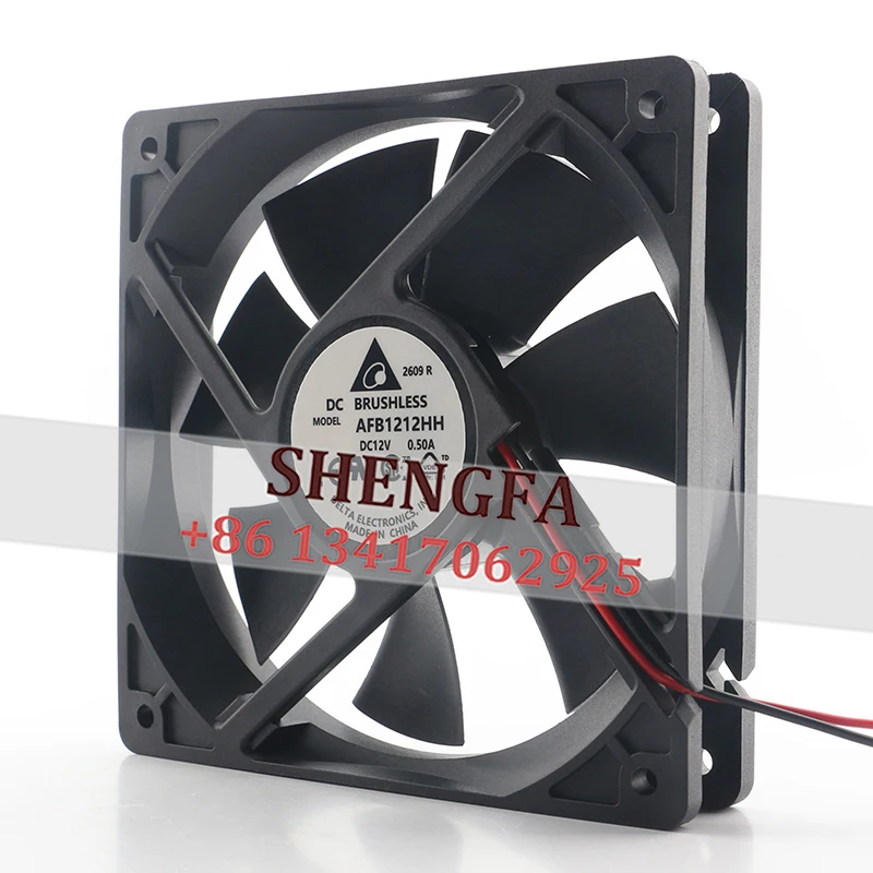 

Вентилятор охлаждения Delta 12В 0.50А AFB1212HH с двойным шарикоподшипником, 120x120x25 мм, с ШИМ-управлением температурой, 12 см, для охлаждения оборудования/корпусов