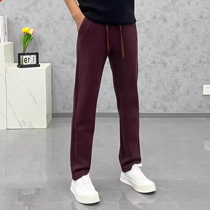 

Мужские легкие повседневные брюки Red Mask Straight Leg Spor, простые длинные брюки класса люкс, осень 2024, модный городской стиль