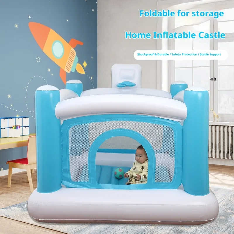 Inflatable Bounce House Combo Extra Thick Heavy Duty Kids Indoor Outdoor Trampoline Playhouse Slide Safety Net Indoor Playground