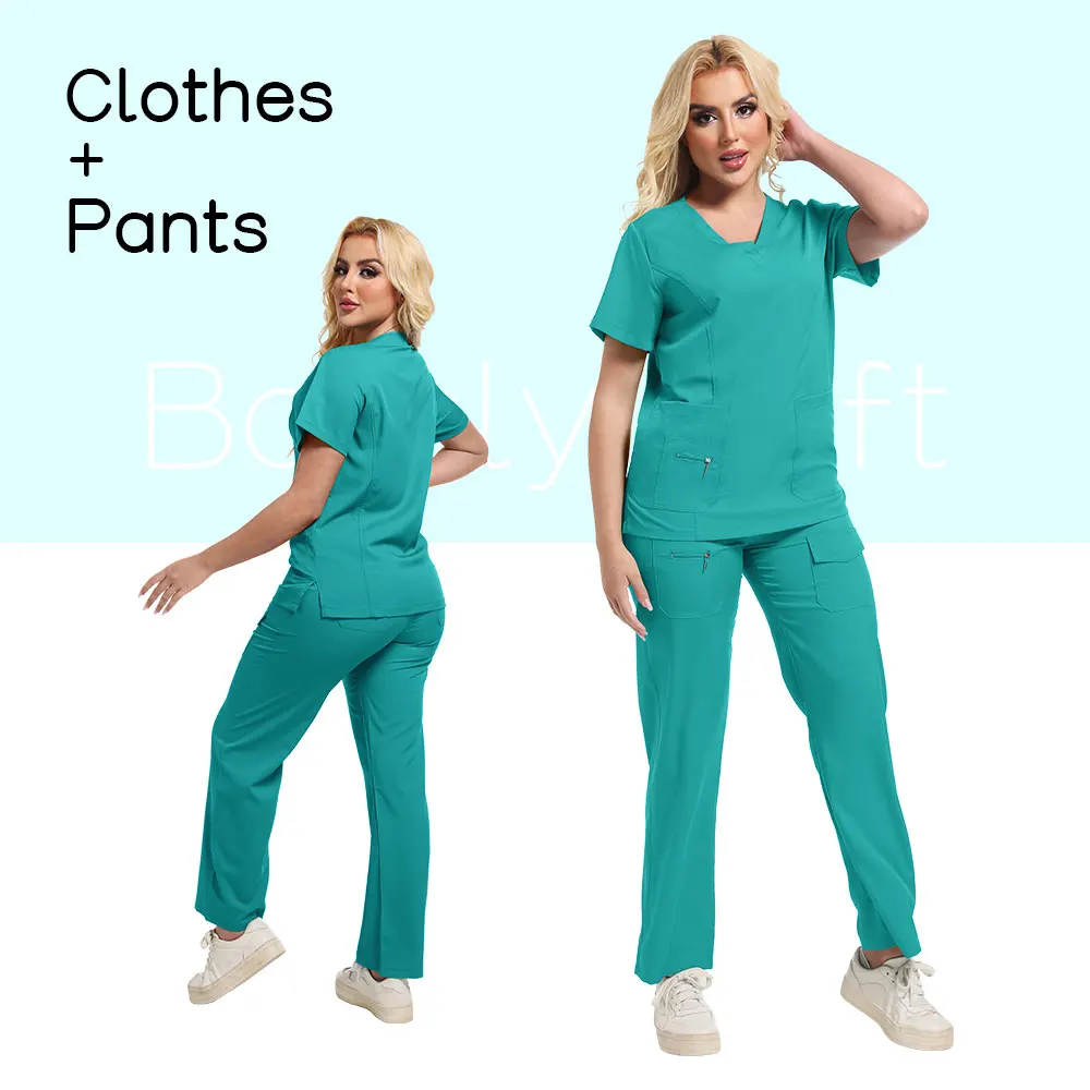 Mehrfarbige Weiche Polyester-Krankenhauskleidung für Ärzte, Pflegepersonal-Zubehör, Pflegeartikel, Zahnärztliche Arbeitskleidung, Tierarzt-Uniform