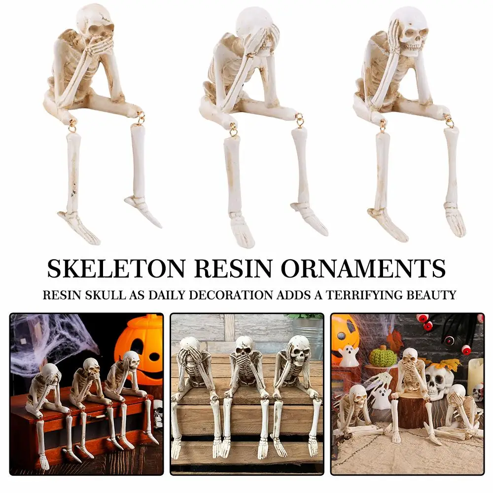 

Маленькие фигурки скелетов для поделок, миниатюрные украшения для рабочего стола на Хэллоуин и аксессуары для террариумов, жуткие игрушки для вечеринок в стиле «Дом с привидениями»