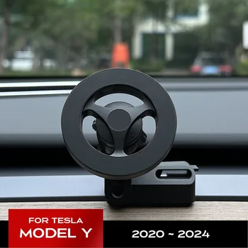 テスラモデル Y 2024 2023 2022 強力な磁気電話ホルダー iPhone 15 14 13 12 Pro Max ユニークなデザインの空気出口ベース