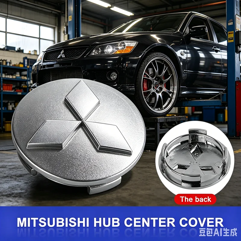 4 Peças 60mm Calota Central de Roda Automotiva Acessórios para Mitsubishi Ralliart Lancer 9 10 ASX Outlander Pajero L200