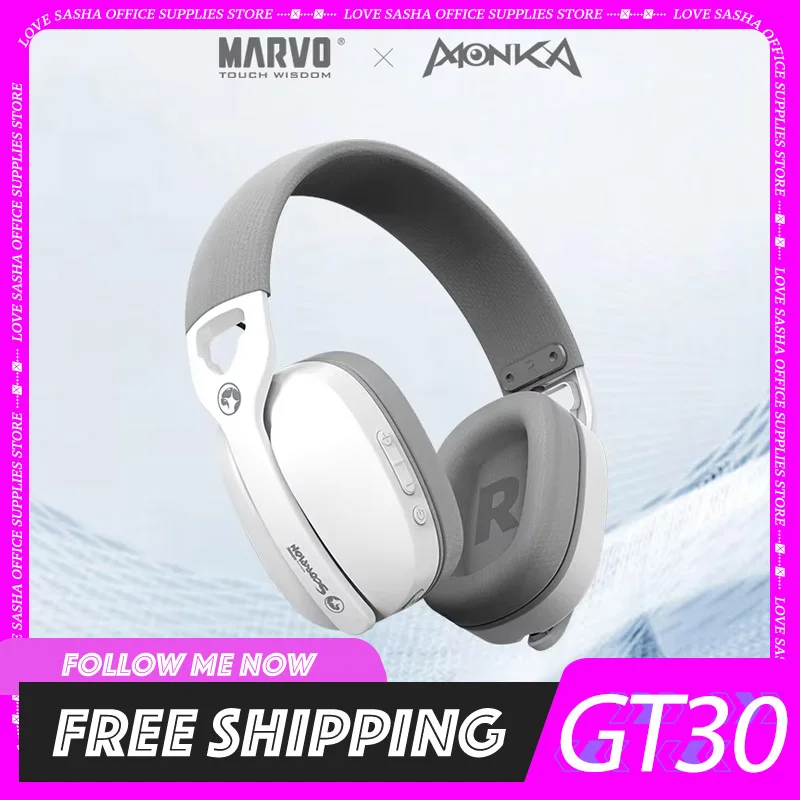 

Monka Marvo Gt30 Headset 3mode 2.4g Wireless Bluetooth Earphones Lightweight Portable Esports Gaming Monka Headphones Boy Gifts