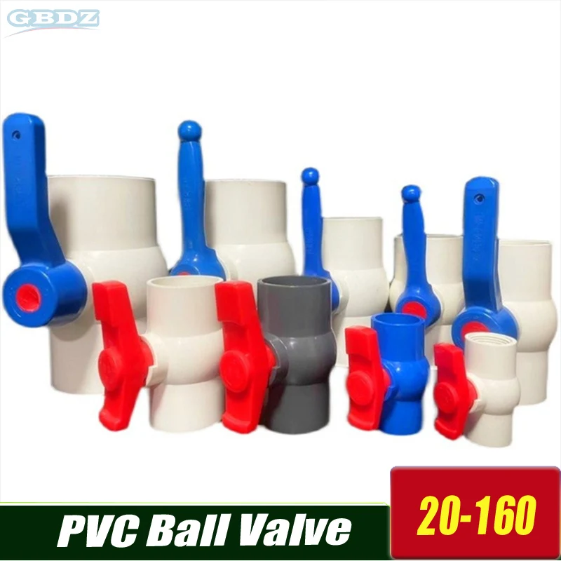 PVC Ball Valve for Garden Irrigation And Aquarium Fish Tank - Water Pipe Control 20-160mm Sizes Available