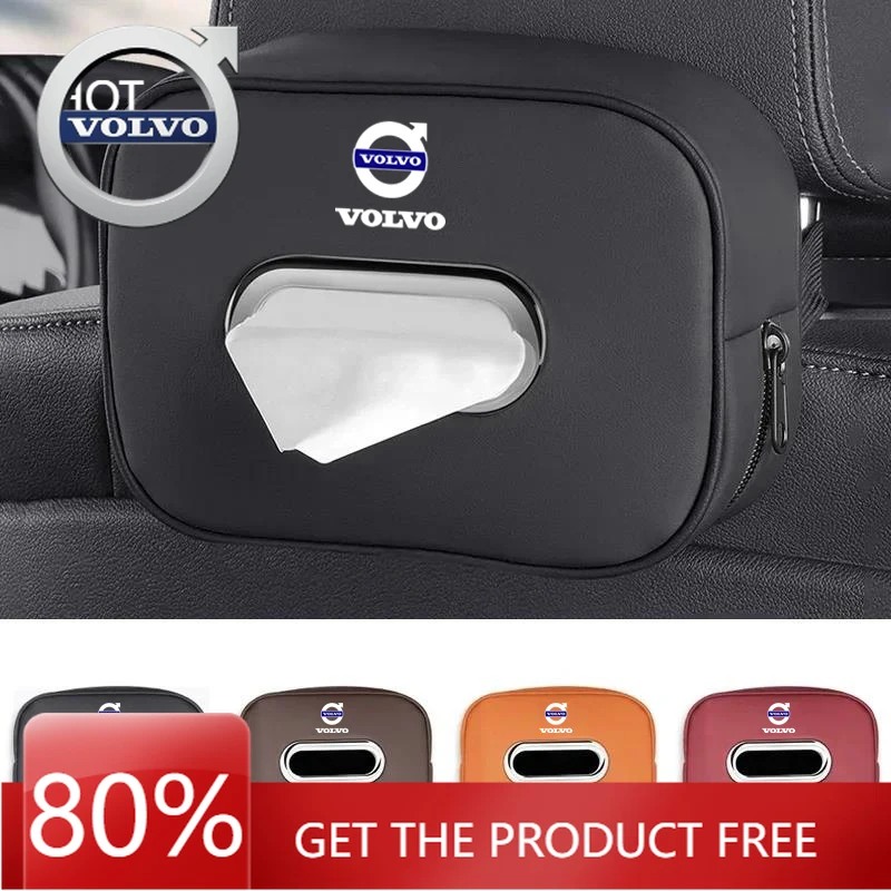 

Эмблемы 2026, новинка для Volvo, автомобильная сумка для салфеток, спинка сиденья, подлокотник, коробка для хранения бумаги, наклейка для Volvo XC90 XC60 C30 T6 S60 C70 XC40 V4