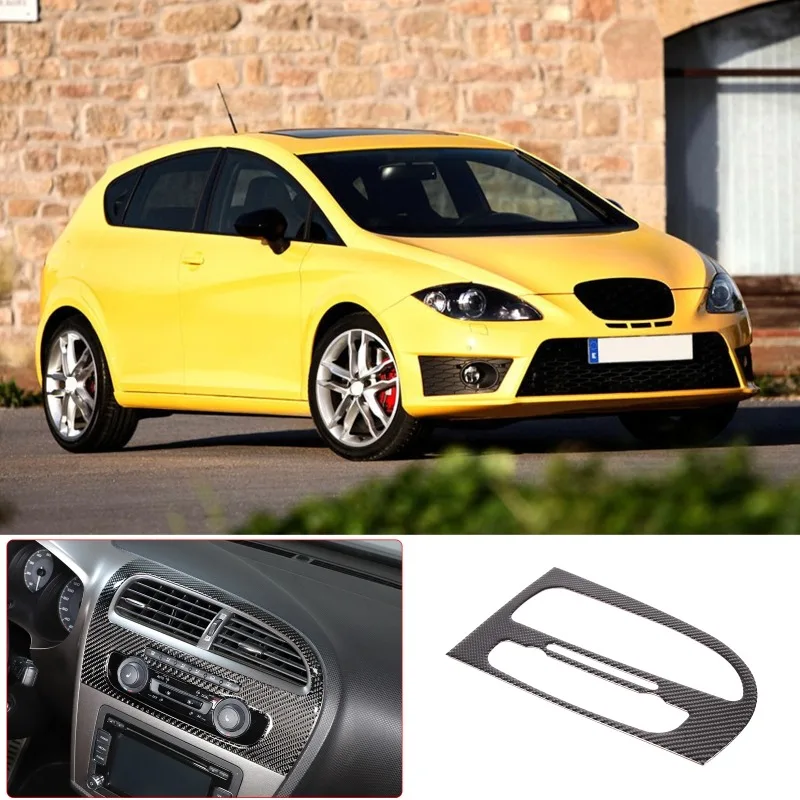 

Real Carbon Fiber (Soft) For 2008-2012 Seat Leon Center console air vent panel Air vent trim Car Accessories