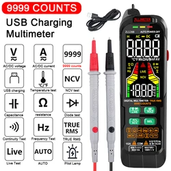 USB Ladung Digitale Multimetor Auto Range AC DC Strom Spannung Detektor Stift True RMS Kapazität Temp Smart Multimeter Tester