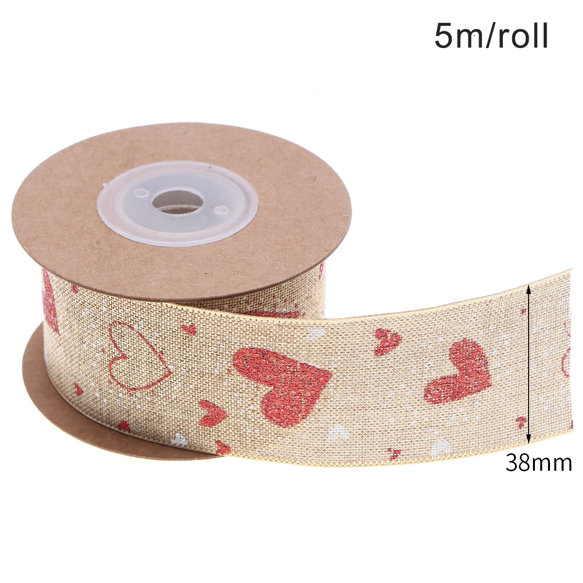 5M Hot Selling Wedding Valentine's Day Imitation Linen Powder Love Weaving Ribbon Wedding Car Pull Flower Bow Gift Box Decor