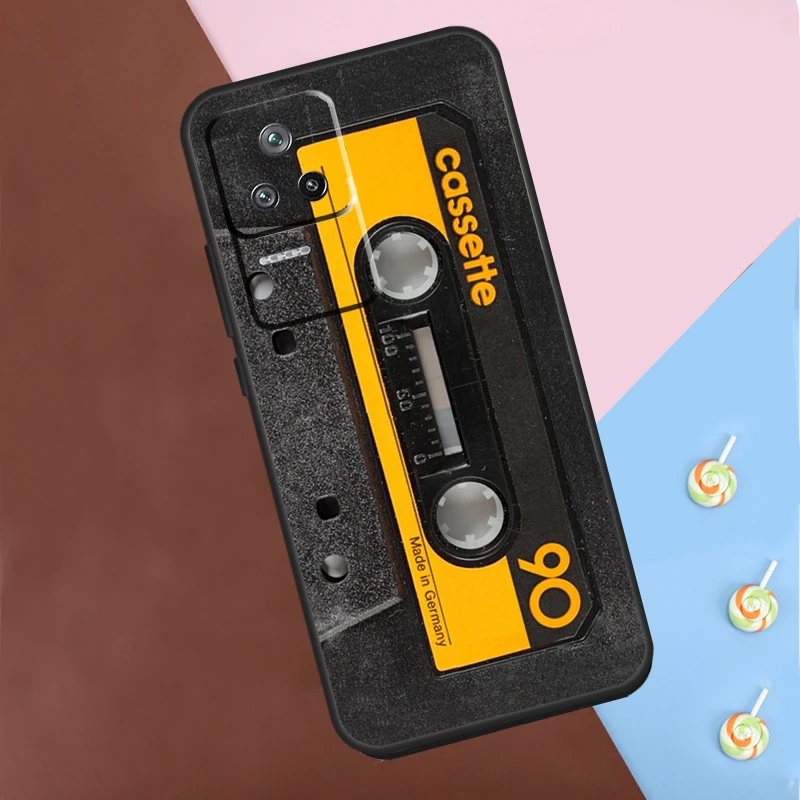 Vintage Cassette tape retro style Case For POCO X6 Pro X3 X4 X5 F5 Pro F3 M5s Cover For Xiaomi 13T 14 13 Pro 11T 12T 12 Lite