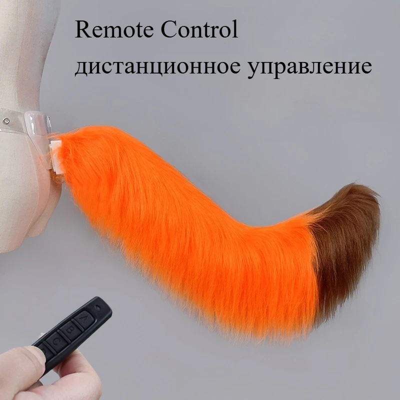 Electric Wolf Foxes Cats Tail Remote Control Wagging Tail Halloween Christmas Fancy Dress Party Costume Props for Adult Kids
