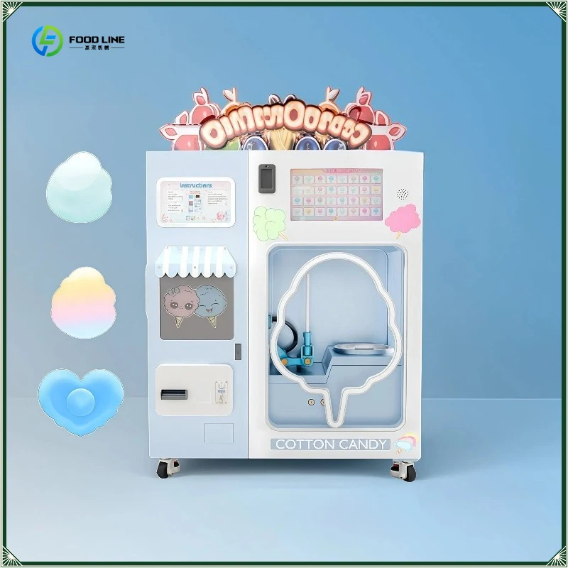 Fully Automatic Cotton Candy Vending Machine Supporting Cash and Contactless Card Payments FL Customized
