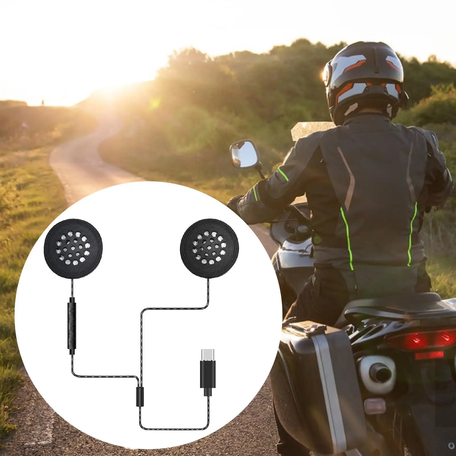 

Motorcycle Helmet Headset Lightweight Motorcycle Helmet Headphone Earphones Stereo Speaker for Outdoor Motorbike Riding