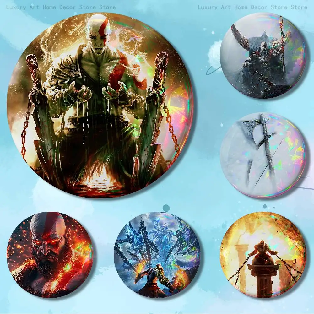 

Game G-God of W-War Enamel Pin Tinplate Round Brooch Cosplay Nijigen Otaku Culture Badges 58mm 44mm 32mm 75mm 25mm