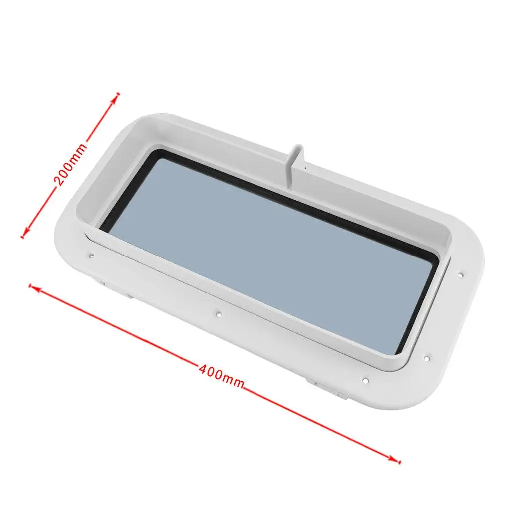 Yacht Rectangular Opening Porthole 3.5 inch 9cm Replacement Window Port Hole - ABS Tempered Glass - White