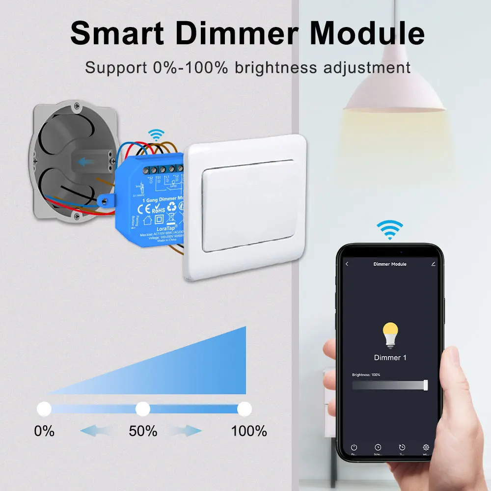 Tuya WiFi Dimming Light Switch Breaker Relay 10A Module Smart Life App Remote Control Timing Home Assistant Alexa