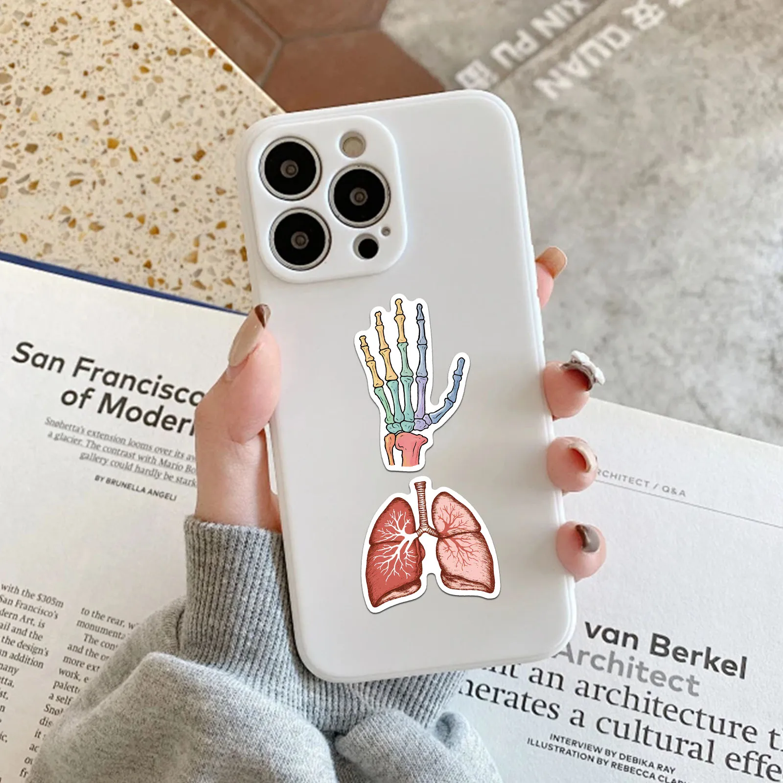 50PCS Retro Wissenschaftliche Anatomie Aufkleber Skelett Exquisite Handbücher Material Telefon Fällen Laptop Koffer Wasser Tassen Wasserdicht