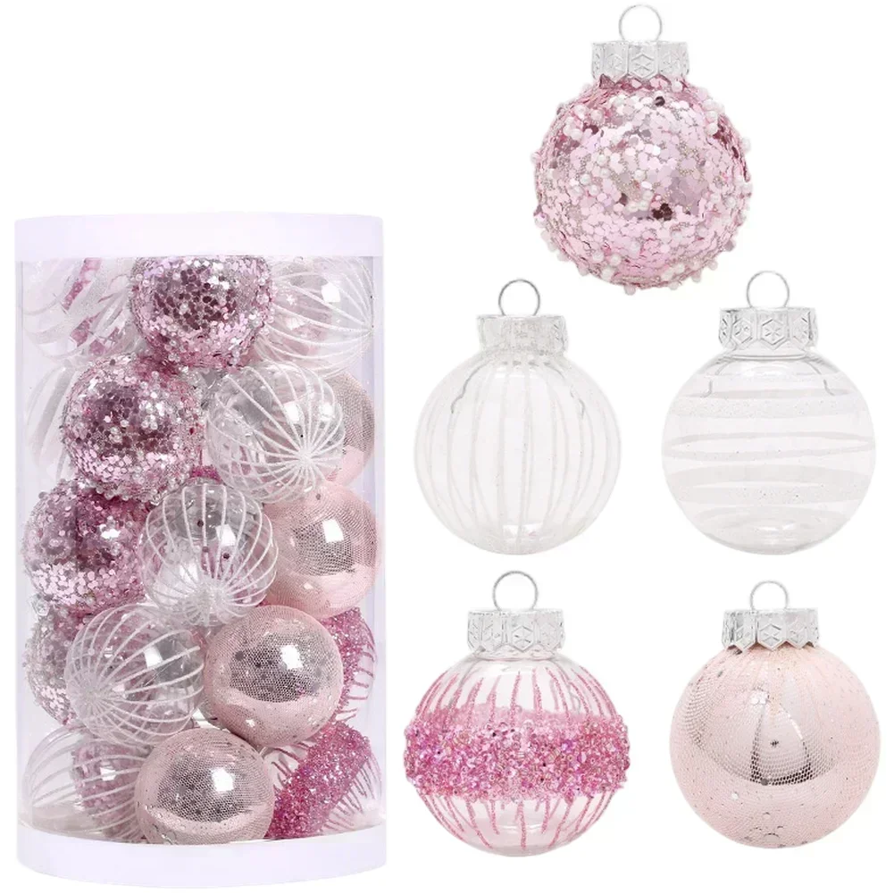 

Набор пластиковых рождественских шариковых украшений, 25 шт., диаметр 6 см с гальванической отделкой для украшения праздничной вечеринки