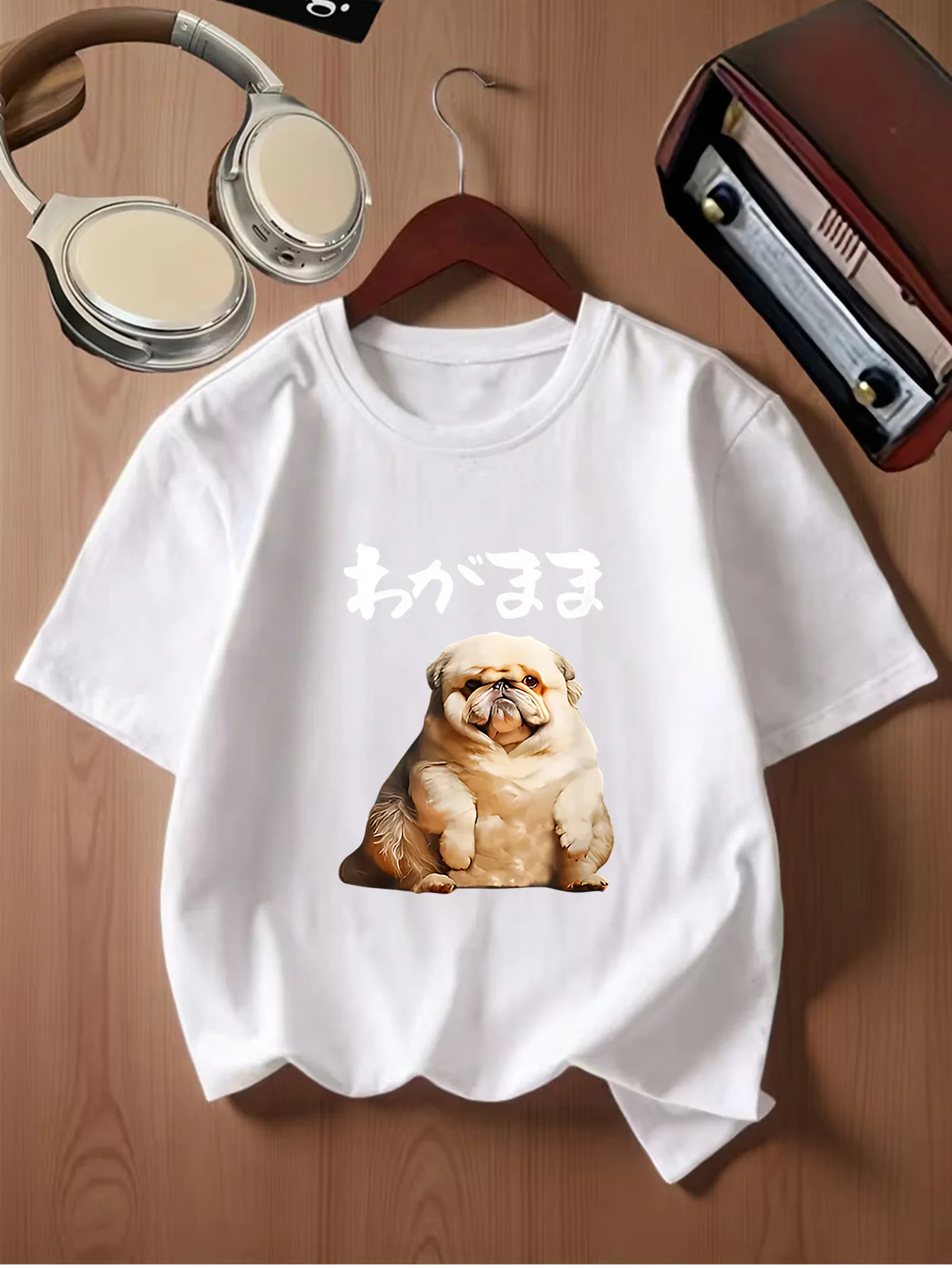Grumpy Pug With Japanese Text Animal Print Kids T Shirt Boys Girls Family Matching Parent Child Summer Crew Neck Casual Tee