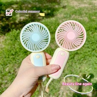 JL8874-Cute Mini Handheld Fan with Fresh Color Matching, One-Button Operation, Strong Airflow, Portable for Travel/Office/School