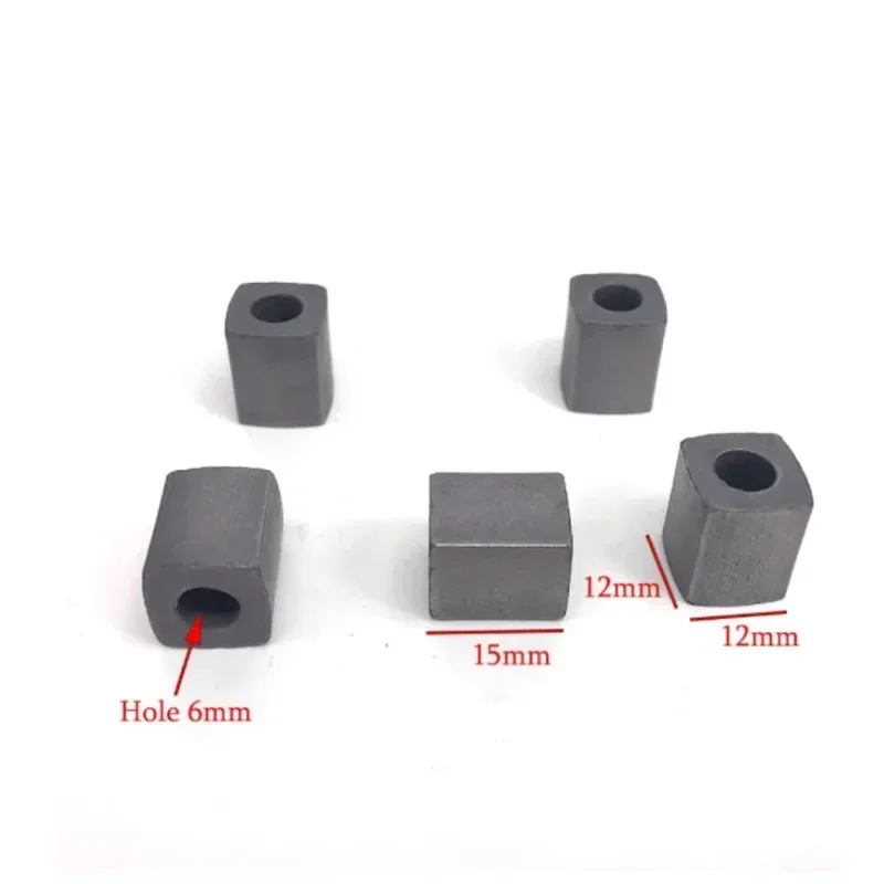 5pcs EDM Tungsten Conductive Carbide Block L12*W12*H15*Inner Hole 6mm for CNC Wire Cut Machine