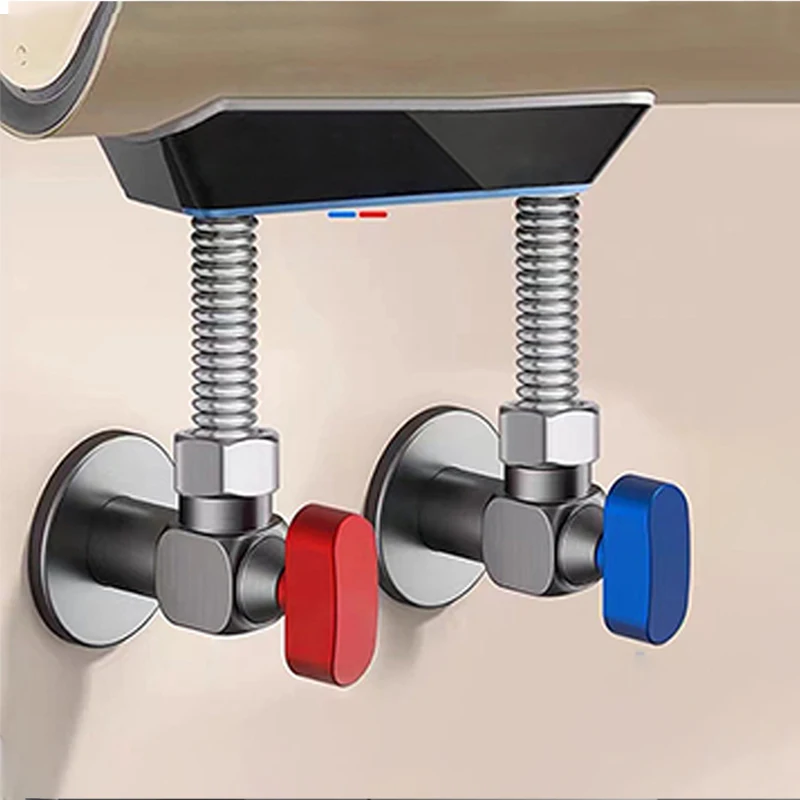 Valvola di intercettazione del tubo dell'acqua a prova di perdite Valvola dell'acqua di controllo del filettatura ad alto flusso Valvola ad angolo in ottone per acqua calda e fredda