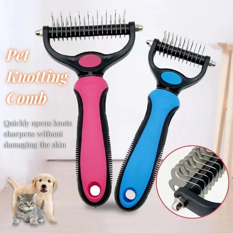 

Professional Pet Deshedding Brush Dog Hair Remover Pets Fur Knot Cutter Puppy Cat Comb Brushes Dogs Grooming Shedding Supplies